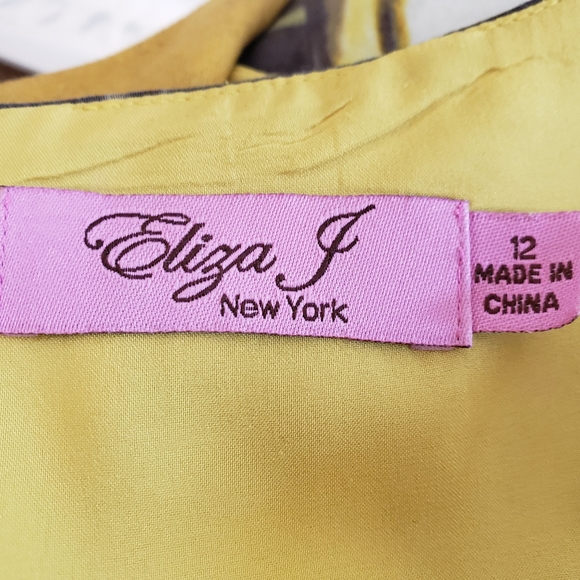 ELIZA J Yellow Springtime Sheath Dress with Belt and Cardigan - Picture 9 of 11